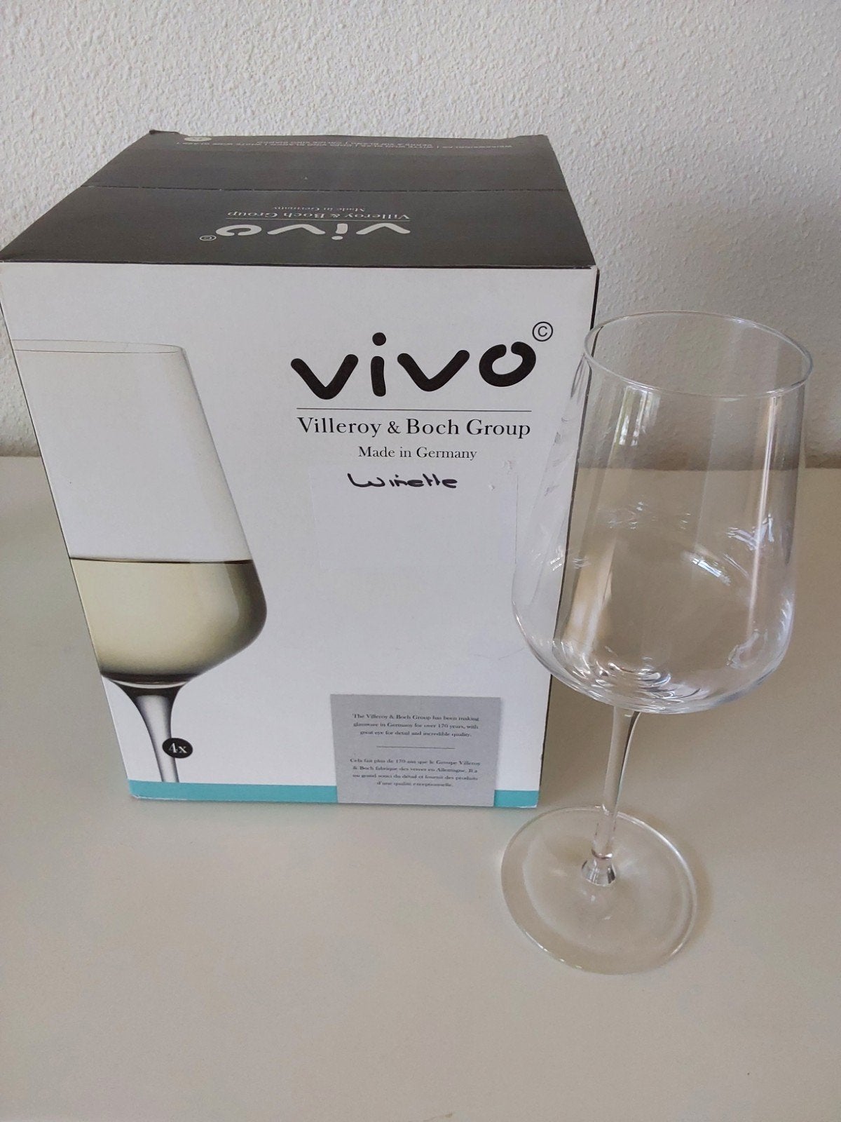 4 vivo witte wijnglazen nieuw, Ophalen, Nieuw, Overige typen