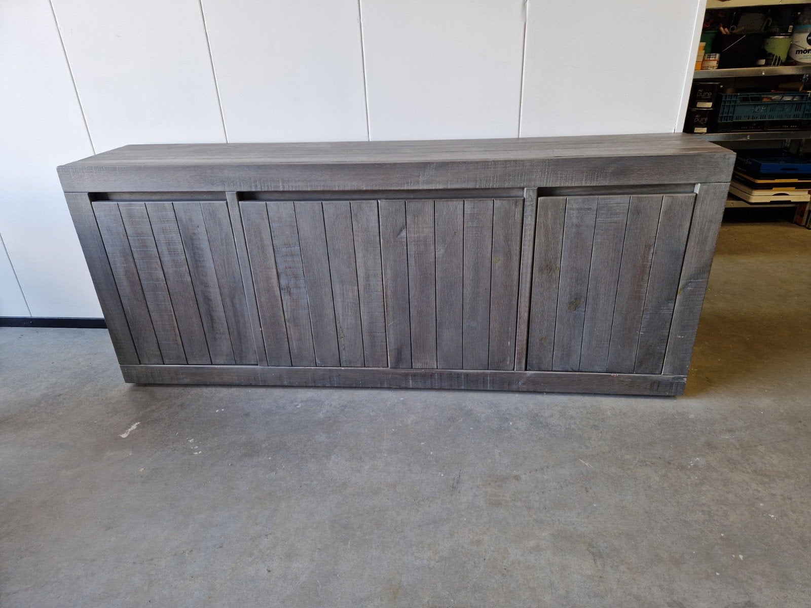 Meubelset: grote eettafel, dressoir, tv-kast en salontafel, Ophalen, Gebruikt, 200 cm of meer, Vijf personen of meer
