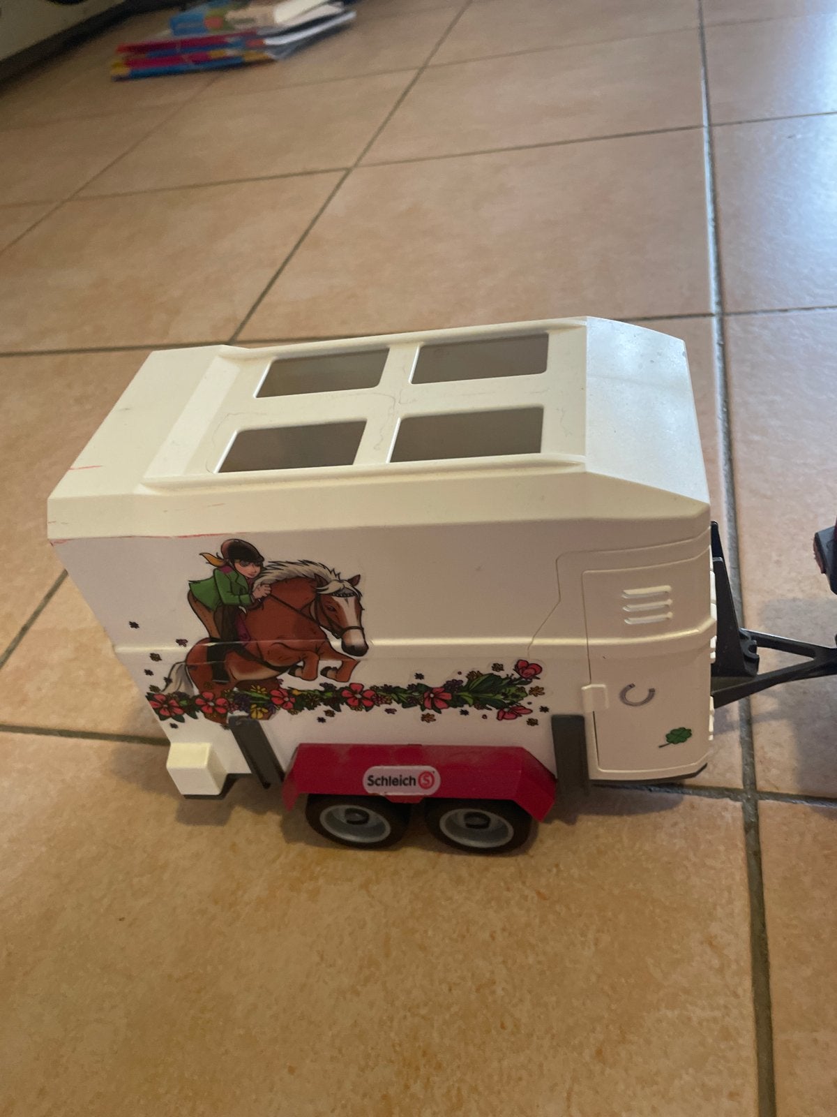 Schleich paardentrailer met pick-up truck, Ophalen of Verzenden, Gebruikt