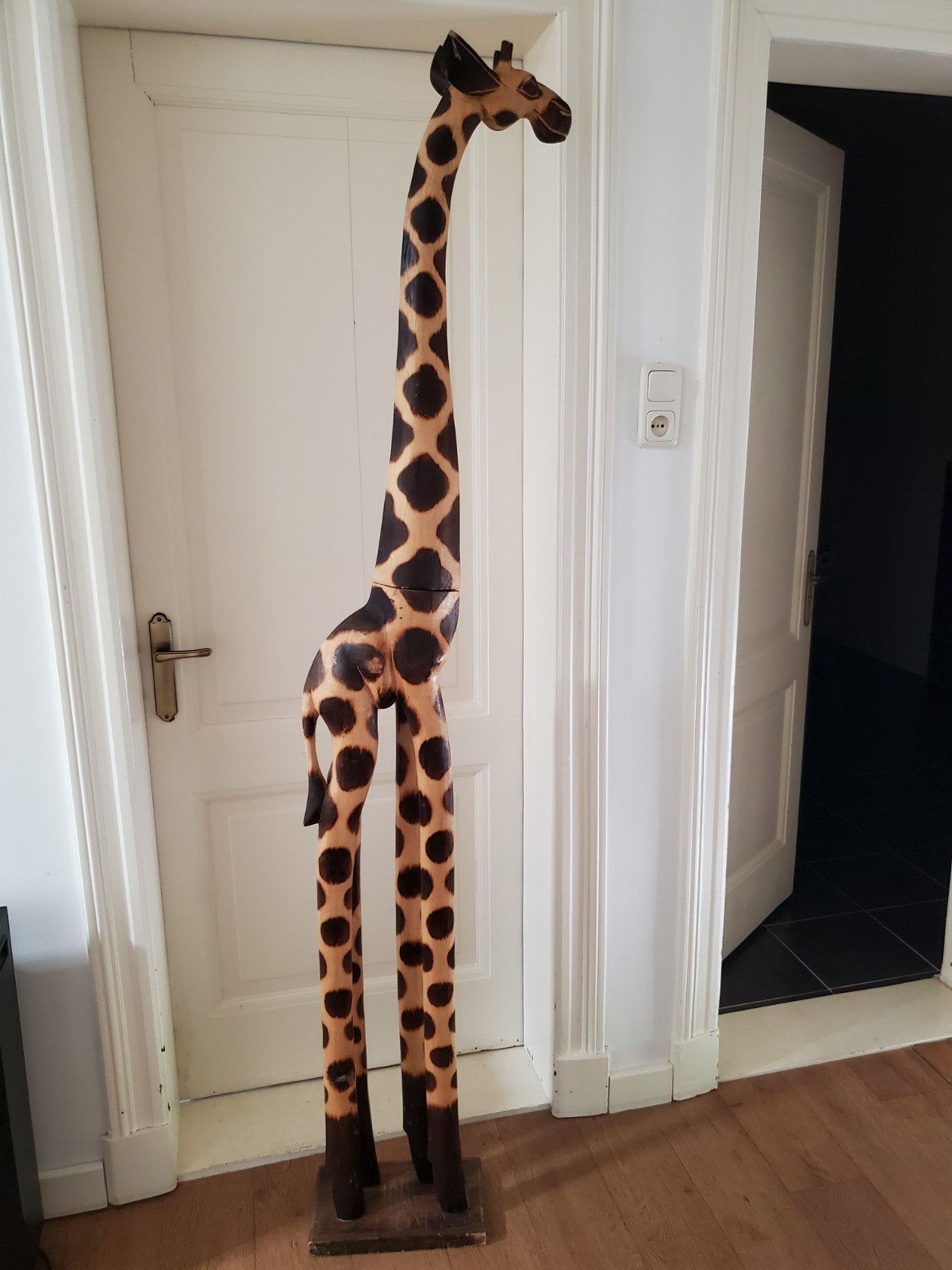 Houten Giraffe Beeld - Afrikaanse Decoratie, Ophalen, Hout, Gebruikt, Oosters