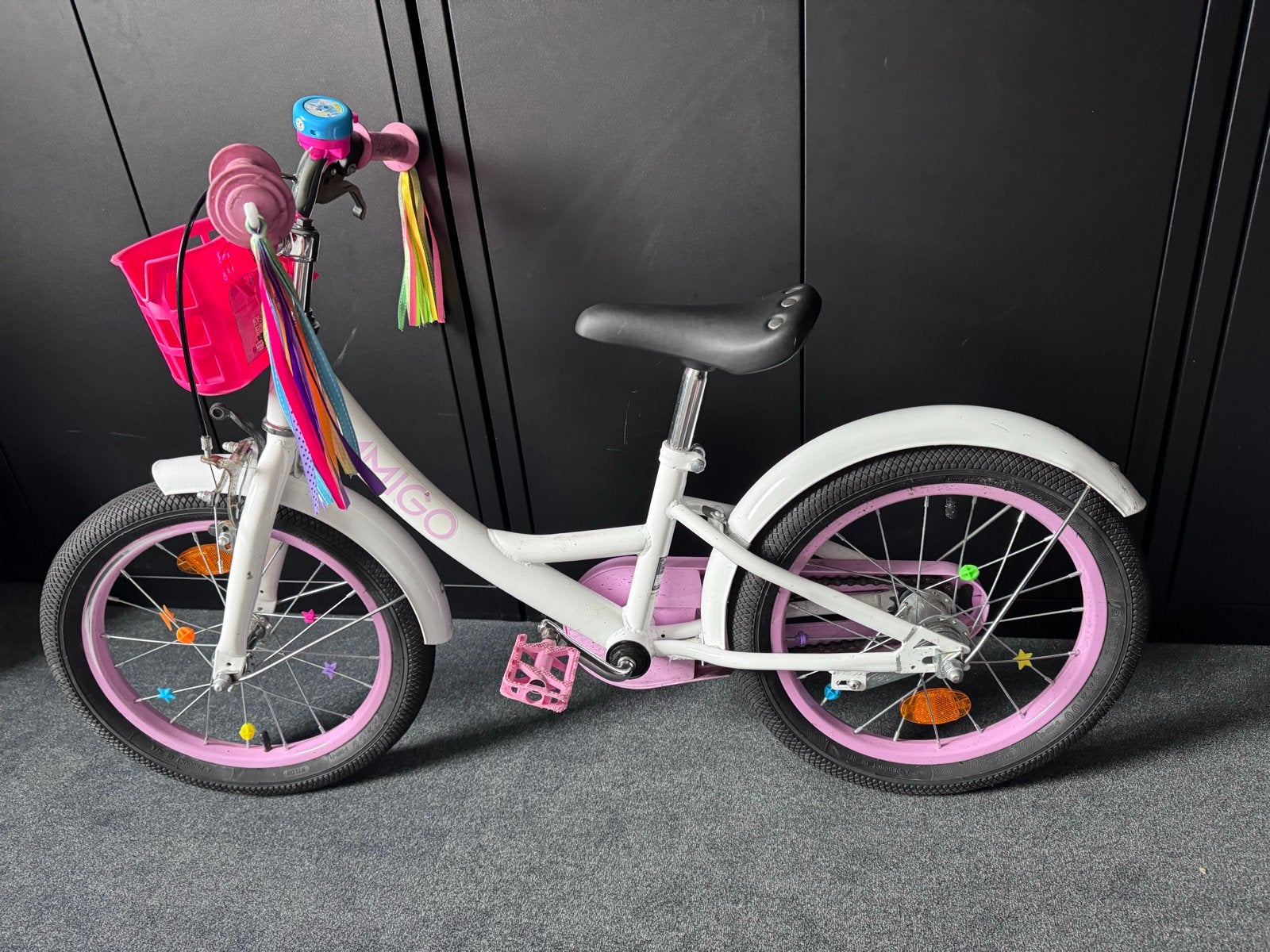 Amigo Kinderfiets 16 inch, Ophalen, Gebruikt, Velgrem, 16 tot 20 inch