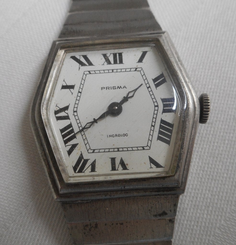 Zilveren Prisma dames opwind polshorloge jaren 60 nr.454, Overige merken, Verzenden, Polshorloge, Overige materialen