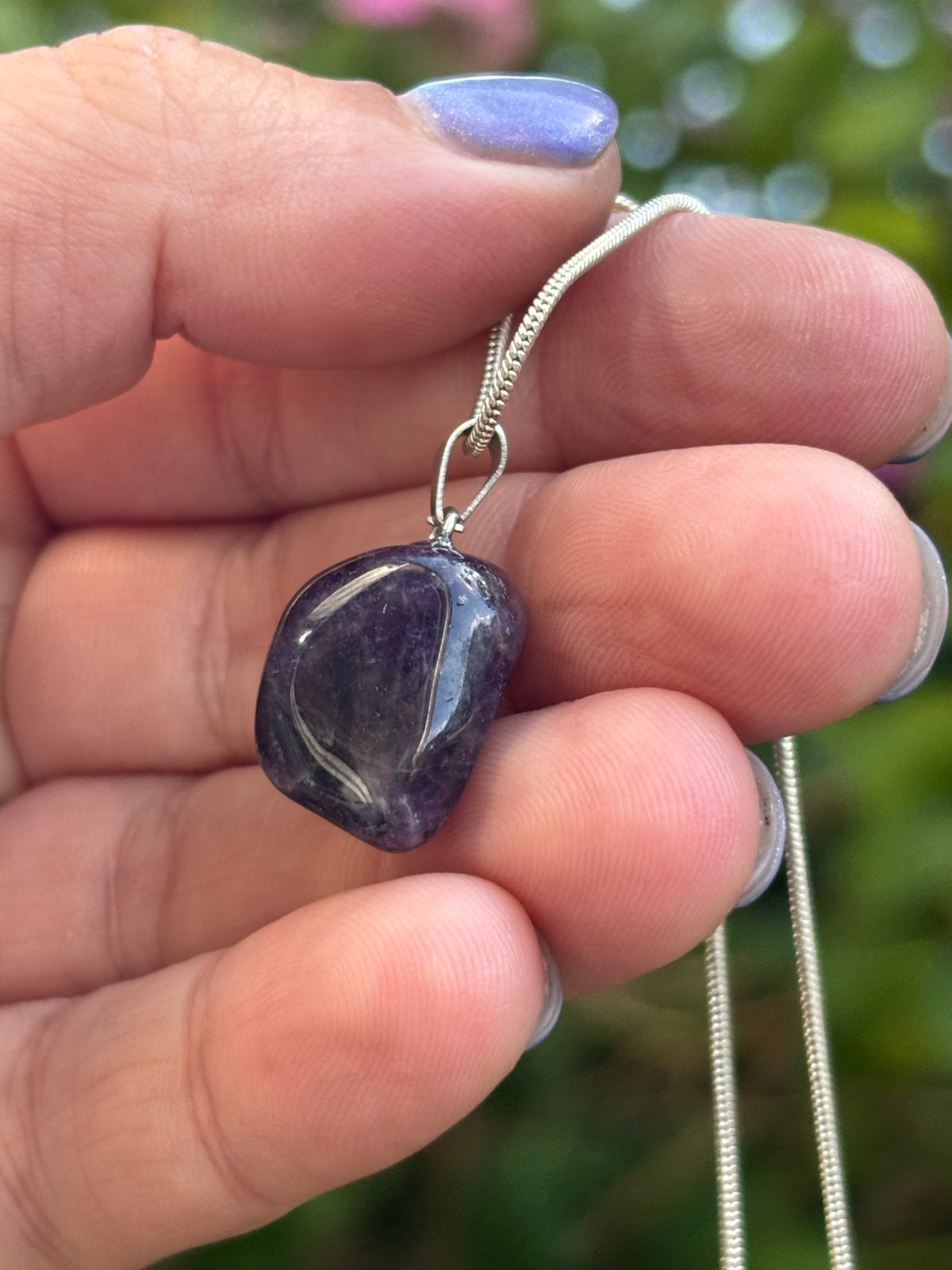 Handgemaakte Amethist Edelsteenketting, Sieraden, Tassen en Uiterlijk, Kettingen, Nieuw, Steen of Mineraal, Paars, Met edelsteen