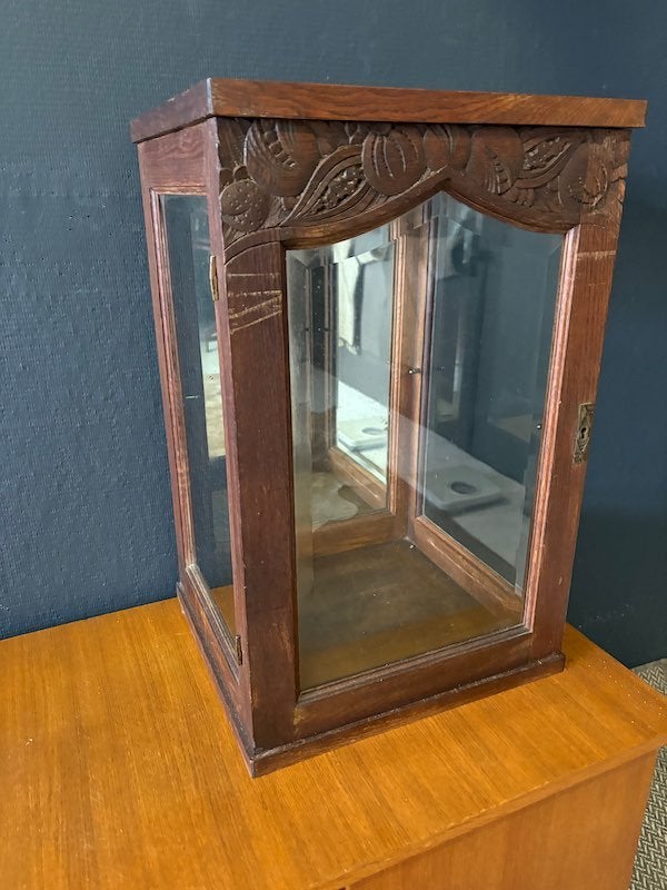 Vintage vitrine kastje - vierkant, Antiek en Kunst, Antiek | Meubels | Kasten, Ophalen