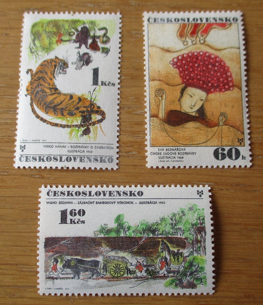 Tsjechoslowakije, serie Kinderboekillustraties, 1971, Verzenden, Overige landen, Postfris