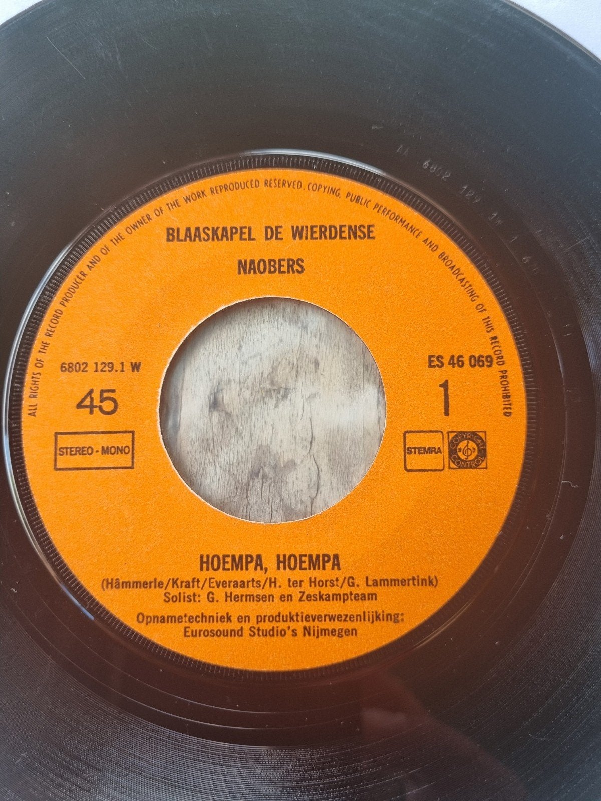 Blaaskapel De Wierdense Naobers - Hoempa, Hoempa / Potpourri, Ophalen, Gebruikt, 7 inch, Levenslied of Smartlap