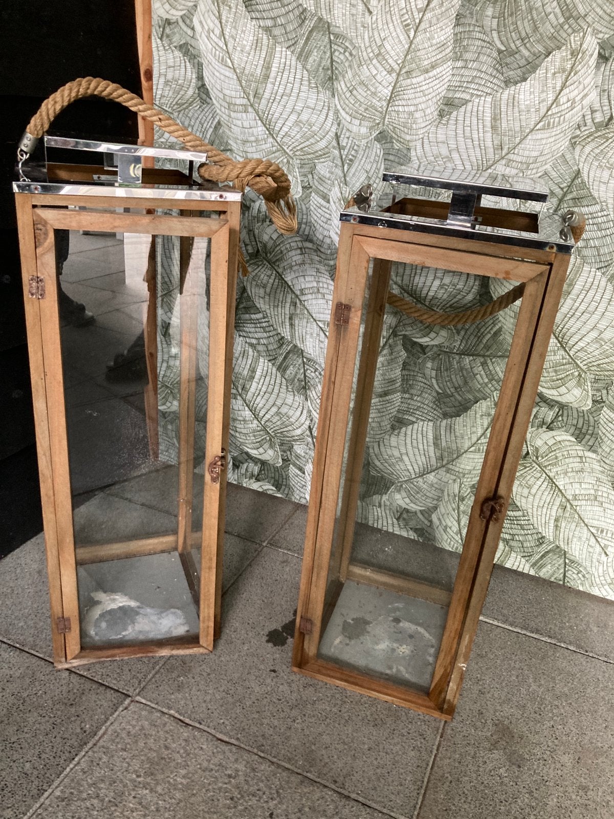 2 grote windlichten, Ophalen, Overige materialen, Overige kleuren, 50 tot 75 cm