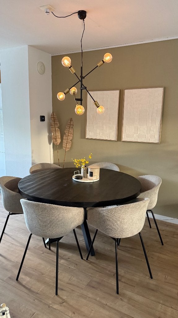 Ronde eettafel mango hout, Huis en Inrichting, Rond, Vijf personen of meer, Ophalen, Overige houtsoorten