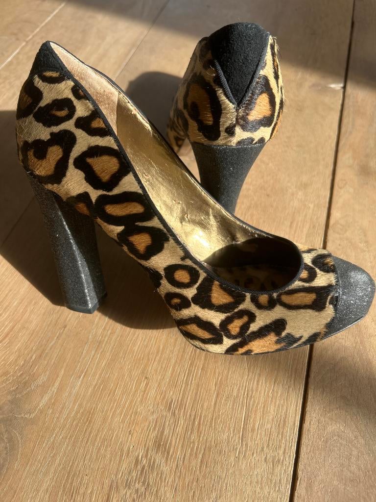 Sam Edelman Leopard Print Pumps - Maat 38, Ophalen of Verzenden, Gedragen, Bruin, Pumps