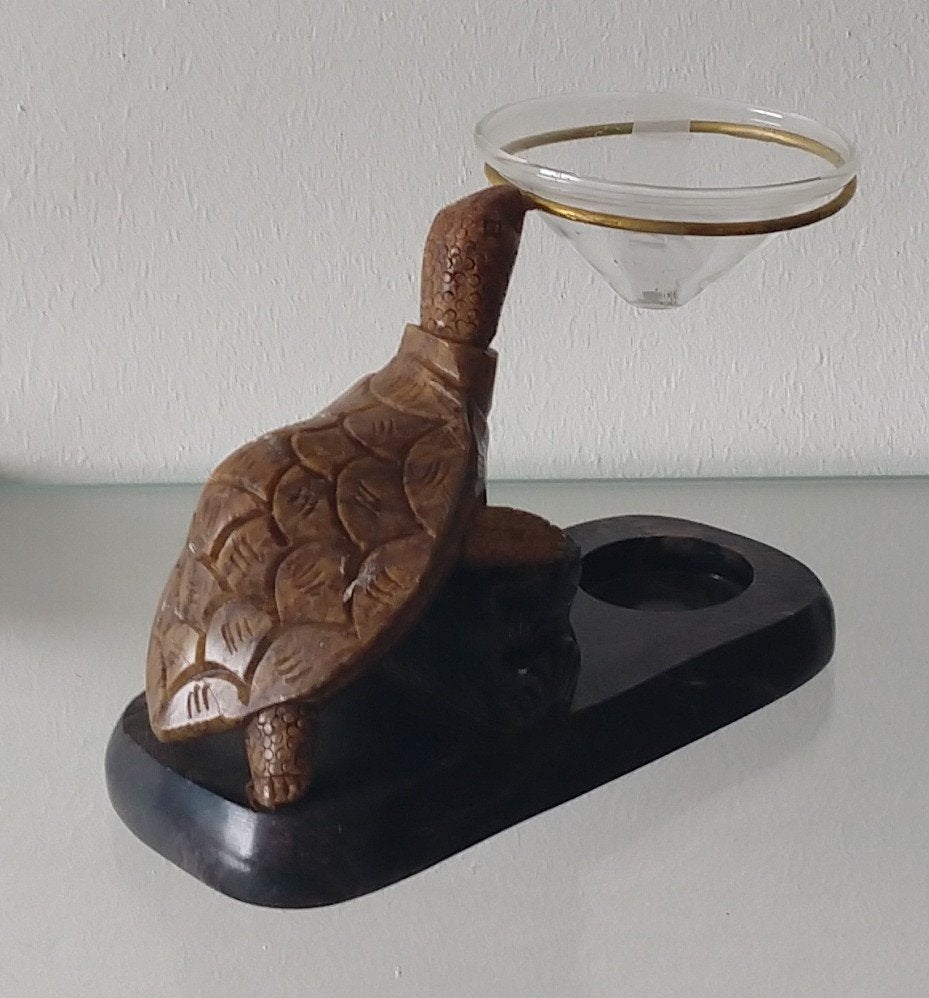 schildpad sculptuur aroma brander, volgnr 70, Overige typen, Overige onderwerpen, Minder dan 20 cm, Handgemaakt