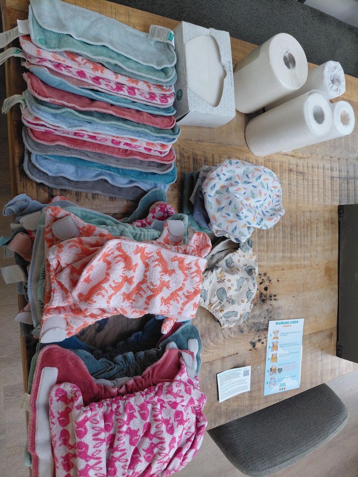 ZGAN Grote set wasbare luiers + accessoires - Billenboetiek, Ophalen of Verzenden