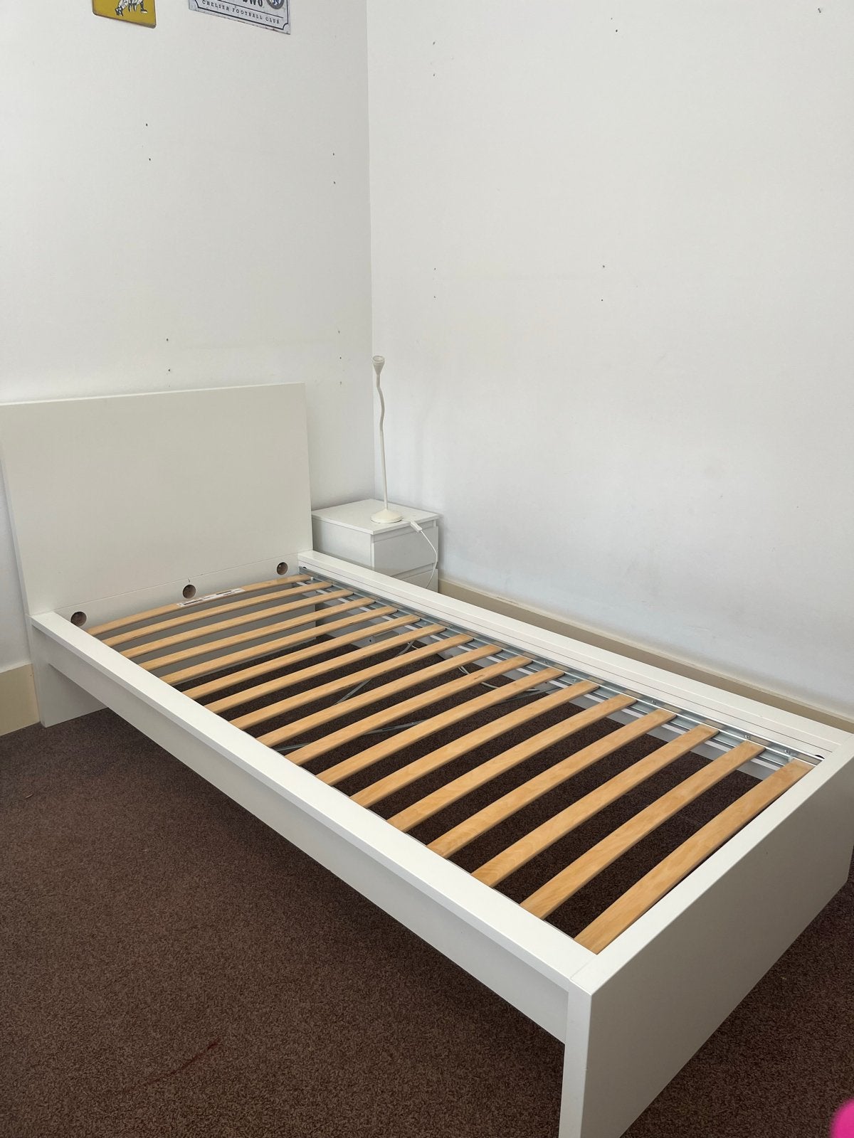 IKEA Malm Eenpersoonsbed Wit met Lattenbodem, Ophalen, Eenpersoons, Wit, 200 cm