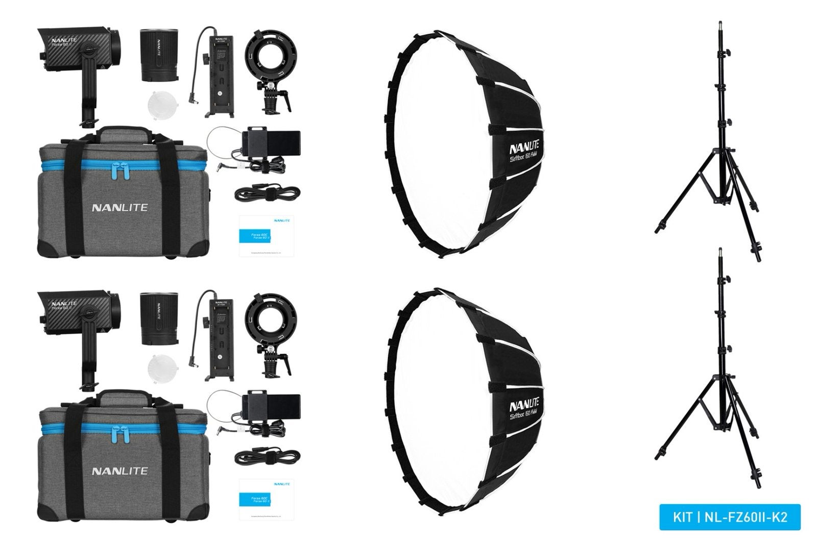 Nanlite Forza 60B Bi-Color LED Studio Licht met Softbox, Ophalen, Zo goed als nieuw