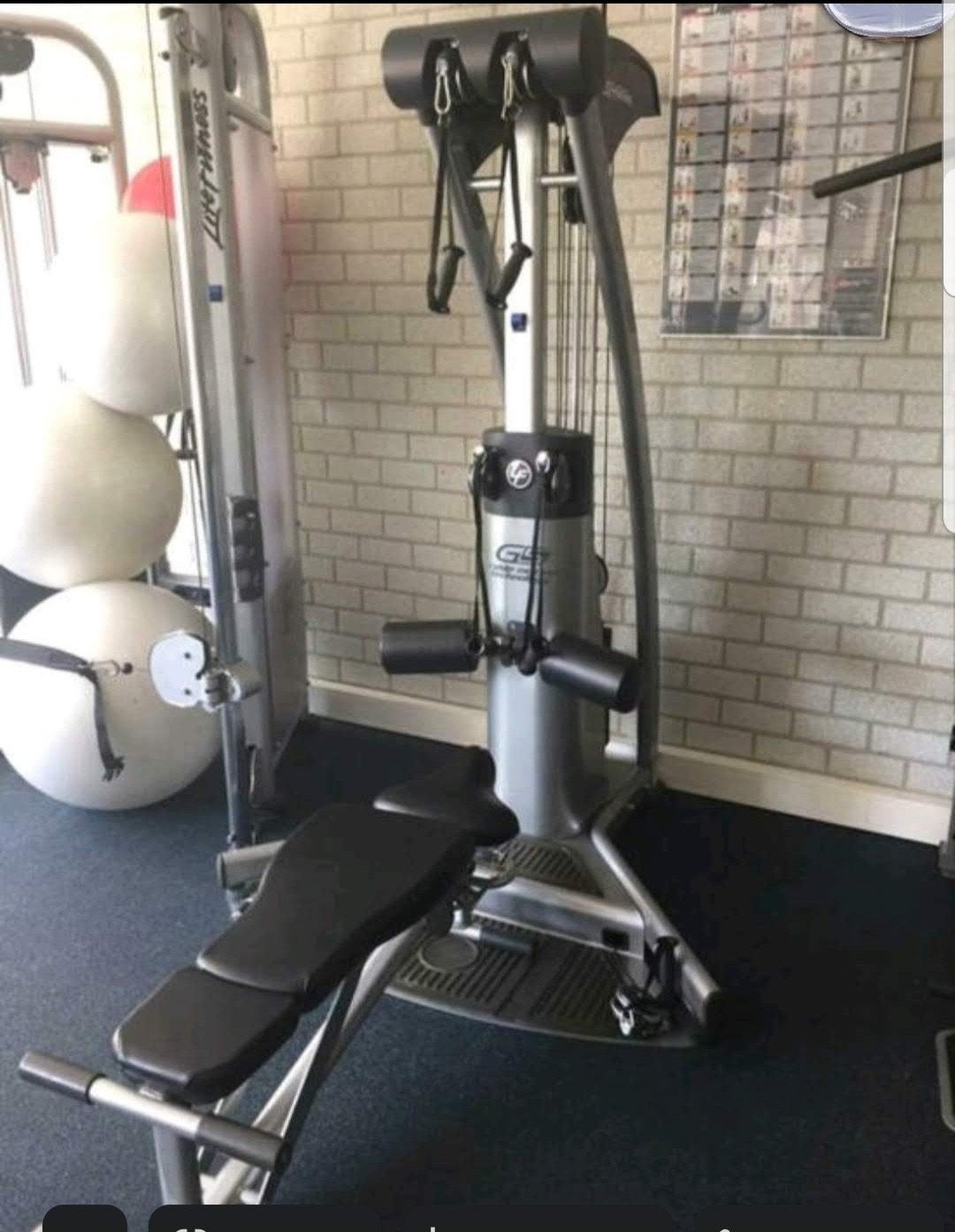 Life Fitness G5 dual cable pulley &  adjustable bench, Ophalen, Krachtstation, Benen, Zo goed als nieuw