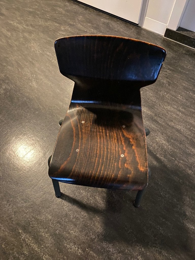 3x Vintage schoolstoel | Obo Eromes 6407 Wijchen | Jaren-60, Huis en Inrichting, Ophalen, Gebruikt, Hout, Jaren-60
