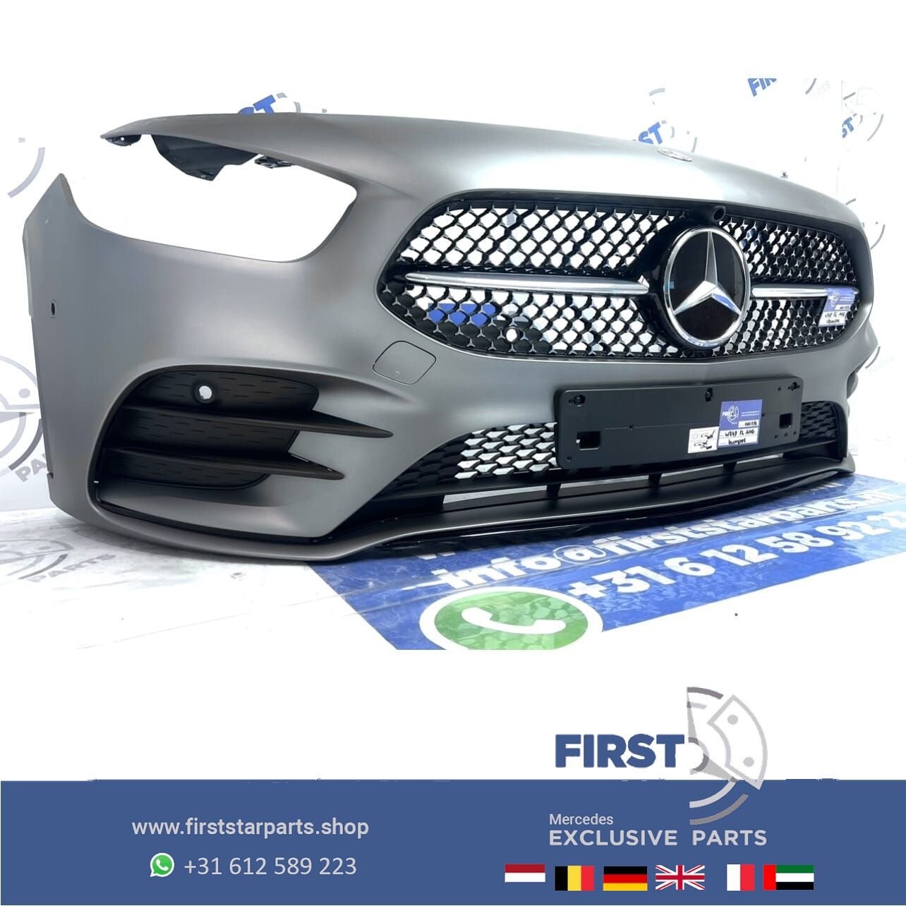 2023 W247 B KLASSE FACELIFT AMG VOORBUMPER COMPLEET MAT GRIJ, Gebruikt, -, Voor, Ophalen of Verzenden