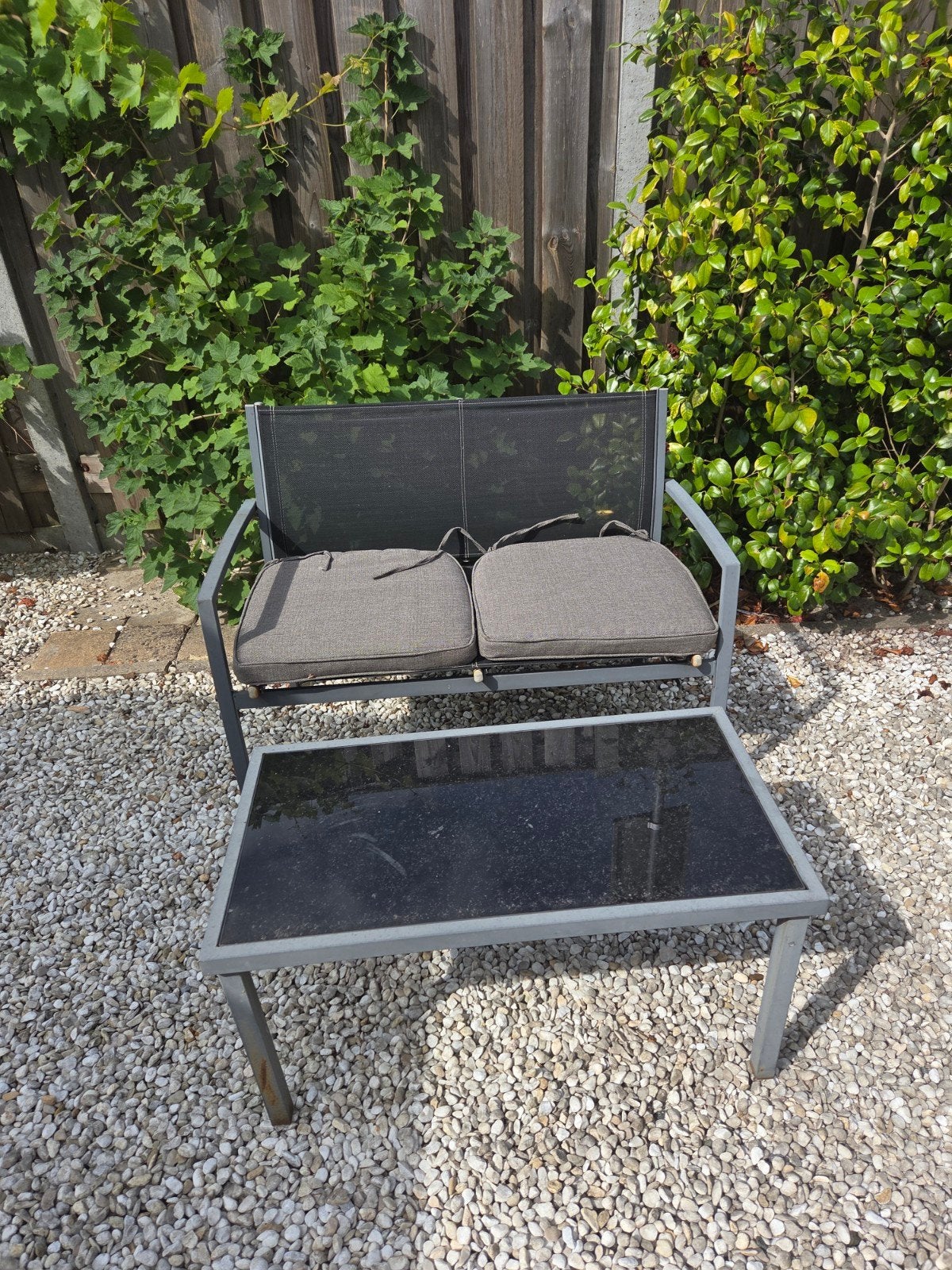 Tuinbank met tafel, Tuin en Terras, Ophalen, Gebruikt, Aluminium