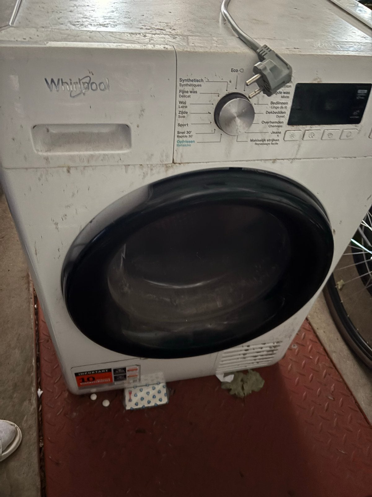 Whirlpool wasdroger - Gebruikt, werkt niet, Ophalen, 6 tot 8 kg, Voorlader, Niet werkend
