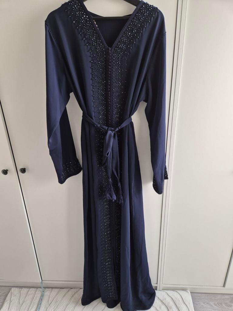 Marokkaanse dames feestjurk - Zo goed als nieuw, Maat 38/40 (M), Overige typen, Blauw, Ophalen of Verzenden