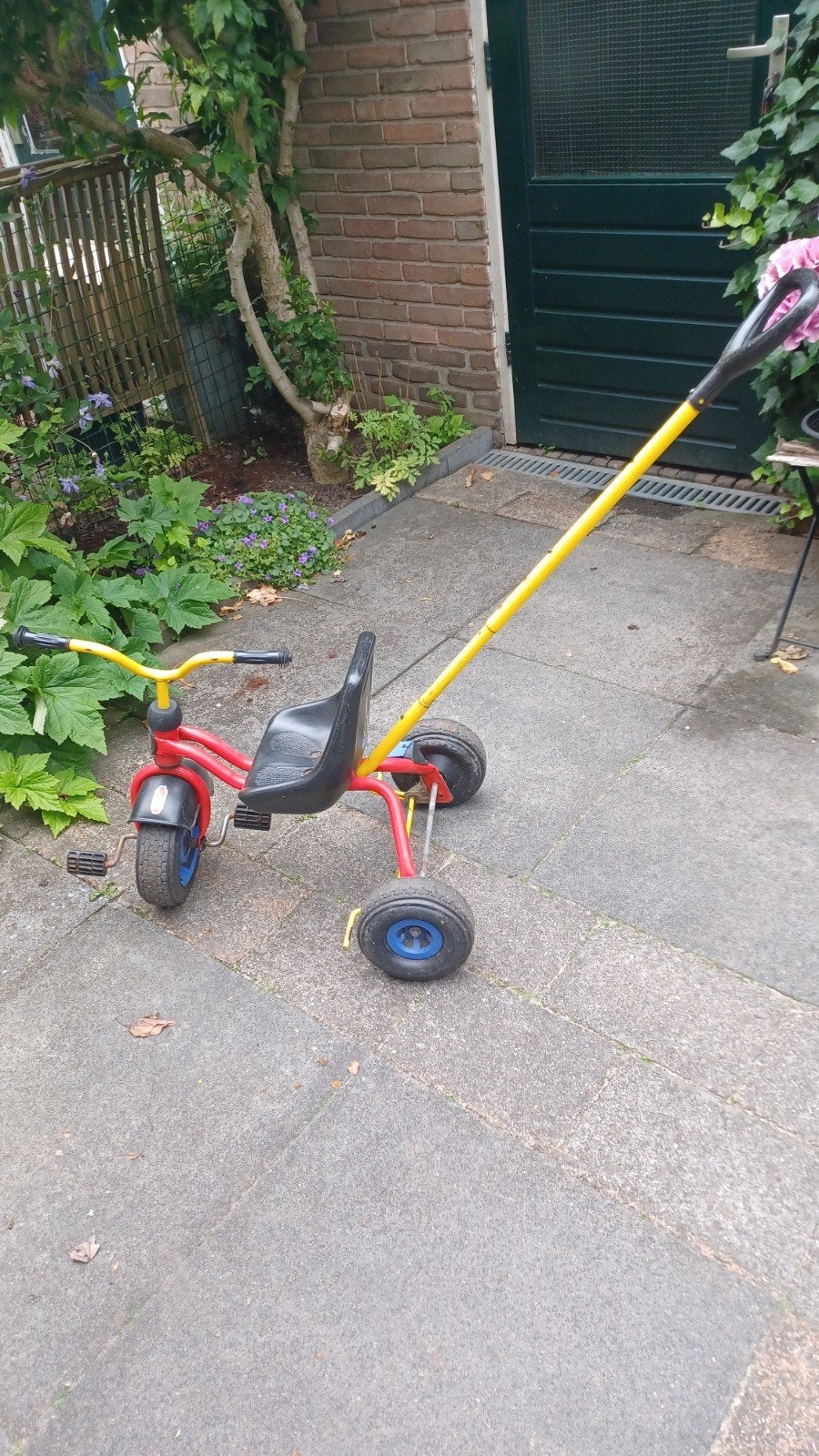 Puky driewieler met duwstang - rood, Ophalen, Gebruikt, Minder dan 16 inch