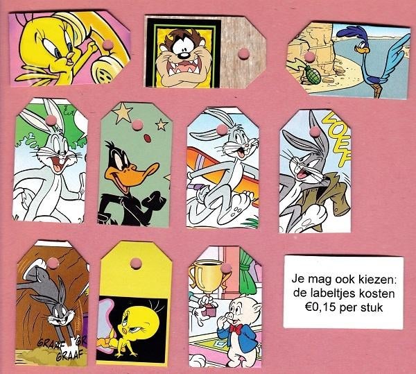 9507) looney tunes labeltjes, Ophalen of Verzenden, Zo goed als nieuw, Actiefiguur of Pop