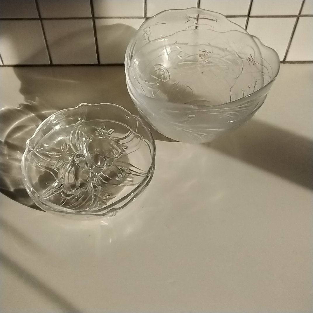 5 glazen schalen topline met tulpen, Ophalen of Verzenden, Glas, Overige stijlen, Schaal of Schalen