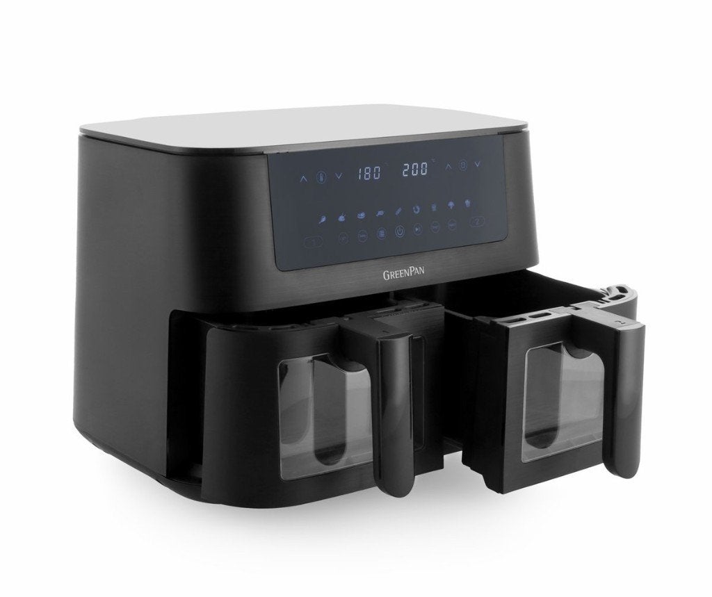 GreenPan Bistro Dual Zone Airfryer 8L–Nieuw!–PFAS-vrij–2x 4L, Witgoed en Apparatuur, Airfryers, Ophalen of Verzenden, Nieuw, Airfryer XXL
