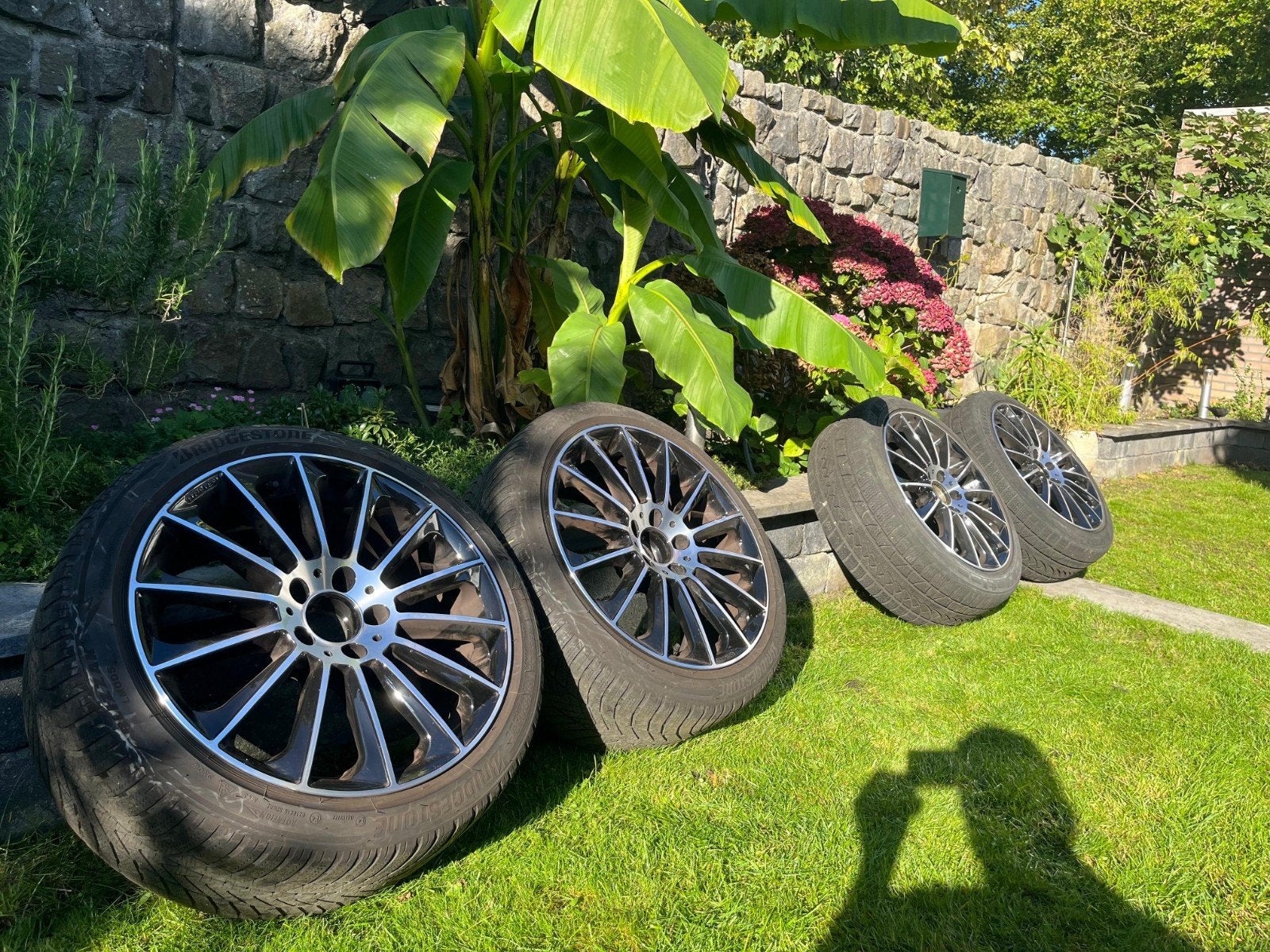 18” GMP Stellar winterset Mercedes C350e W205 – breedset, Ophalen, 18 inch, Gebruikt, Banden en Velgen