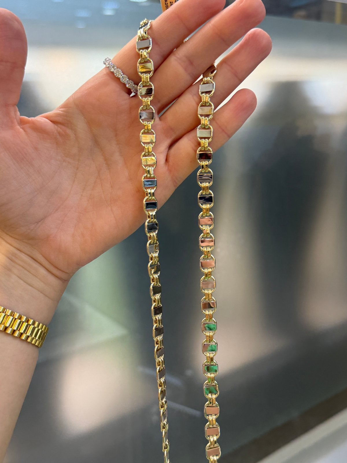 14KT Goud - 26.3 Gram - Ketting - PLATTE MAGNUM, Sieraden, Tassen en Uiterlijk, Kettingen, Ophalen, Nieuw, Overige kleuren, Overige materialen