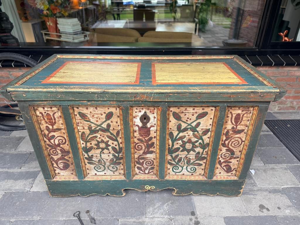 Prachtige bruidskist dekenkist boekenkist oostenrijk, Ophalen of Verzenden, Zo goed als nieuw, 50 tot 100 cm, Minder dan 50 cm