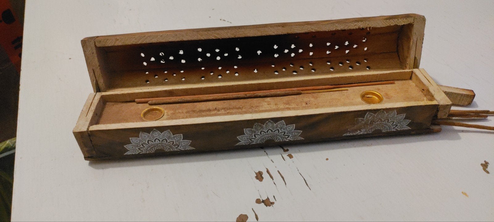 Houten wierookbrander met opbergruimte, Hout, Gebruikt, Ophalen of Verzenden, Oosters