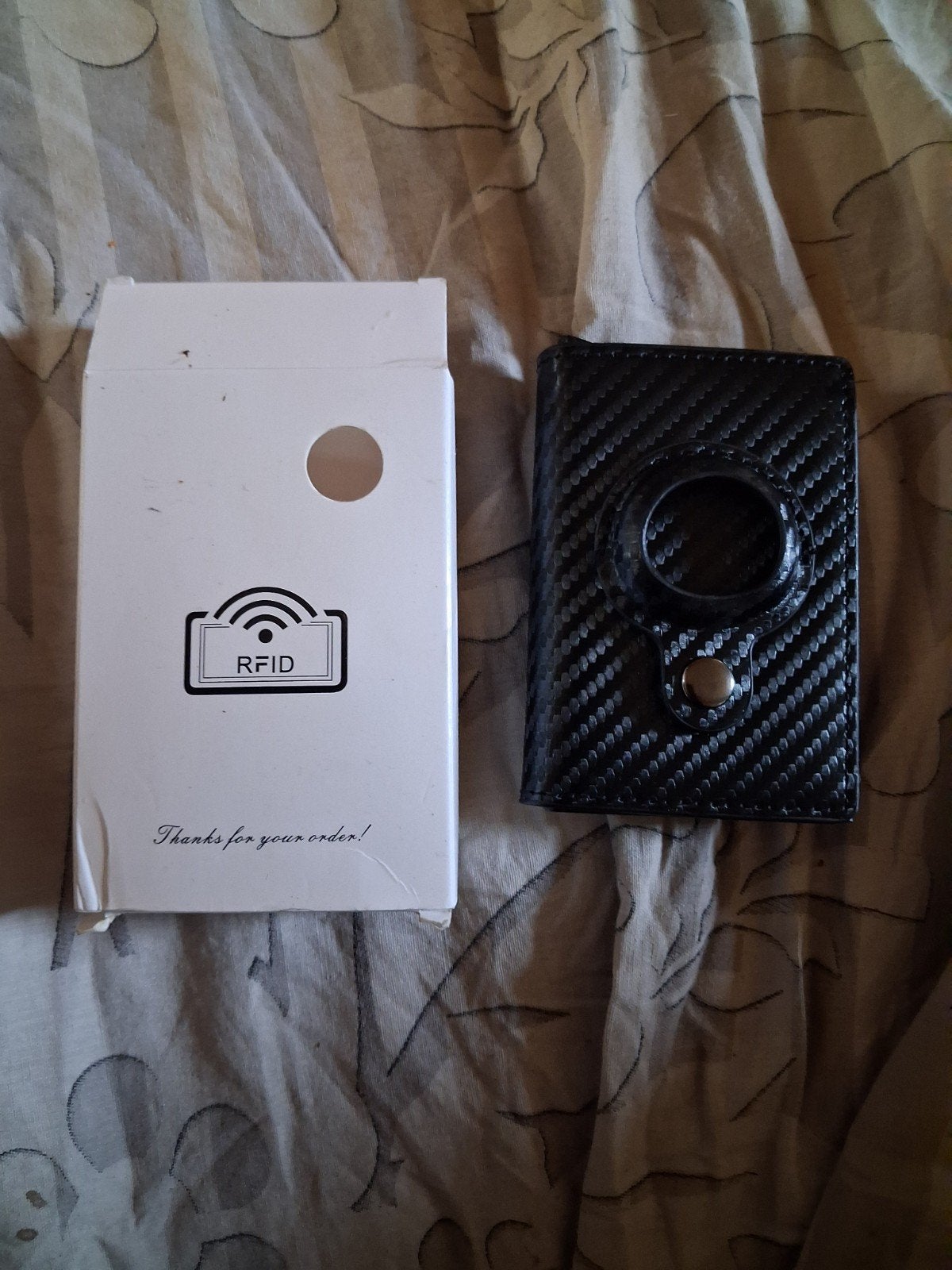 RFID Mini Portemonnee - Zwart Carbon Look, Ophalen, Zo goed als nieuw, Zwart, Overige merken