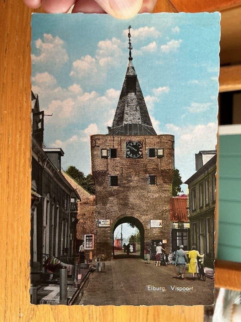 Elburg Vispoort, Verzamelen, Ansichtkaarten | Nederland, Verzenden, 1940 tot 1960, Gelderland