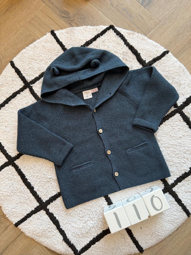 Heel goed blauw Zara vest jas jack capuchon beer oortjes 110, Kinderen en Baby's, Jongen of Meisje, Trui of Vest, Ophalen of Verzenden