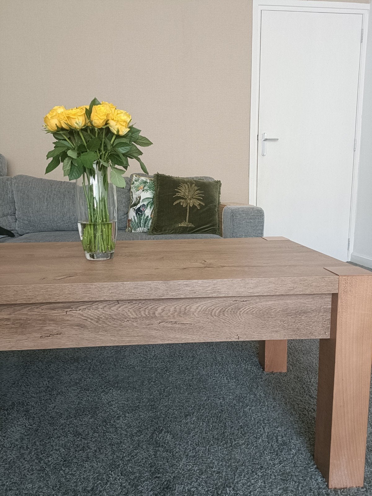 Mooie houten salontafel, Huis en Inrichting, Ophalen, 100 tot 150 cm, 50 tot 100 cm, Zo goed als nieuw