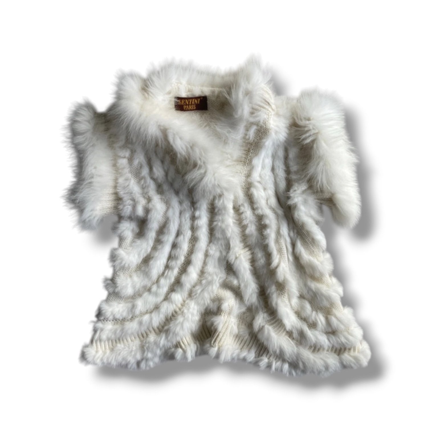 Designer bont Sentini Paris vest maat S, Verzenden, Zo goed als nieuw, Maat 36 (S), Wit