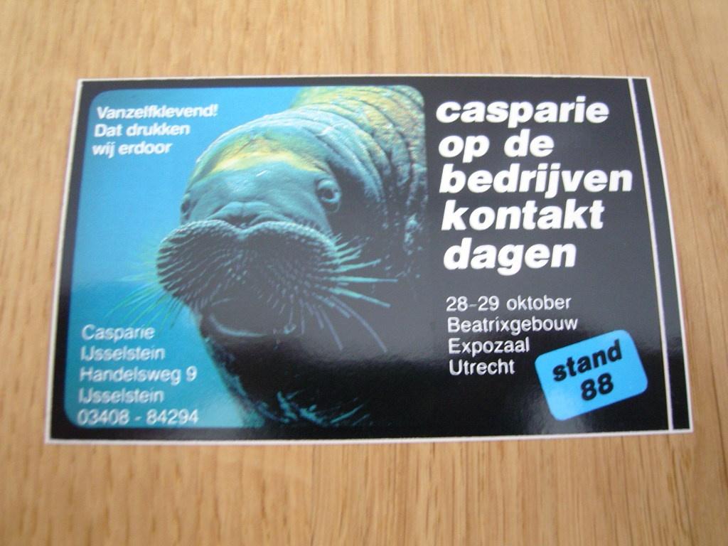 sticker ijsselstein CASPARIE op bedrijven kontakt dagen utr, Ophalen, Zo goed als nieuw