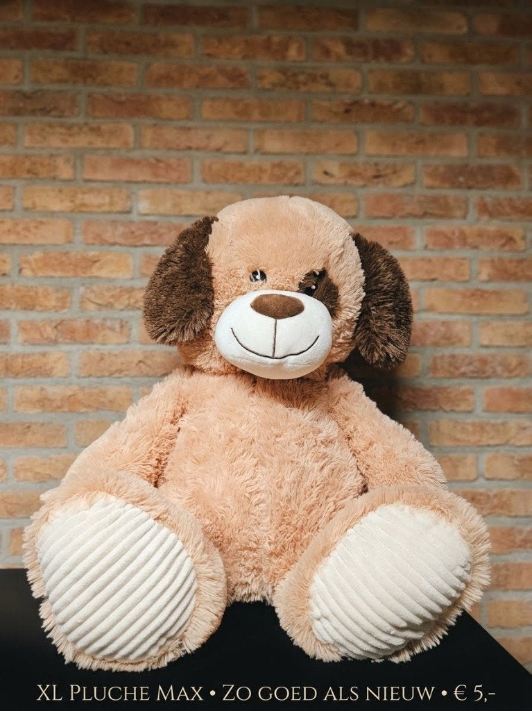 Grote XXL Pluche Hond Max – 60cm Knuffel, Overige merken, Overige karakters, Zo goed als nieuw, Middelgroot (20 tot 80 cm)