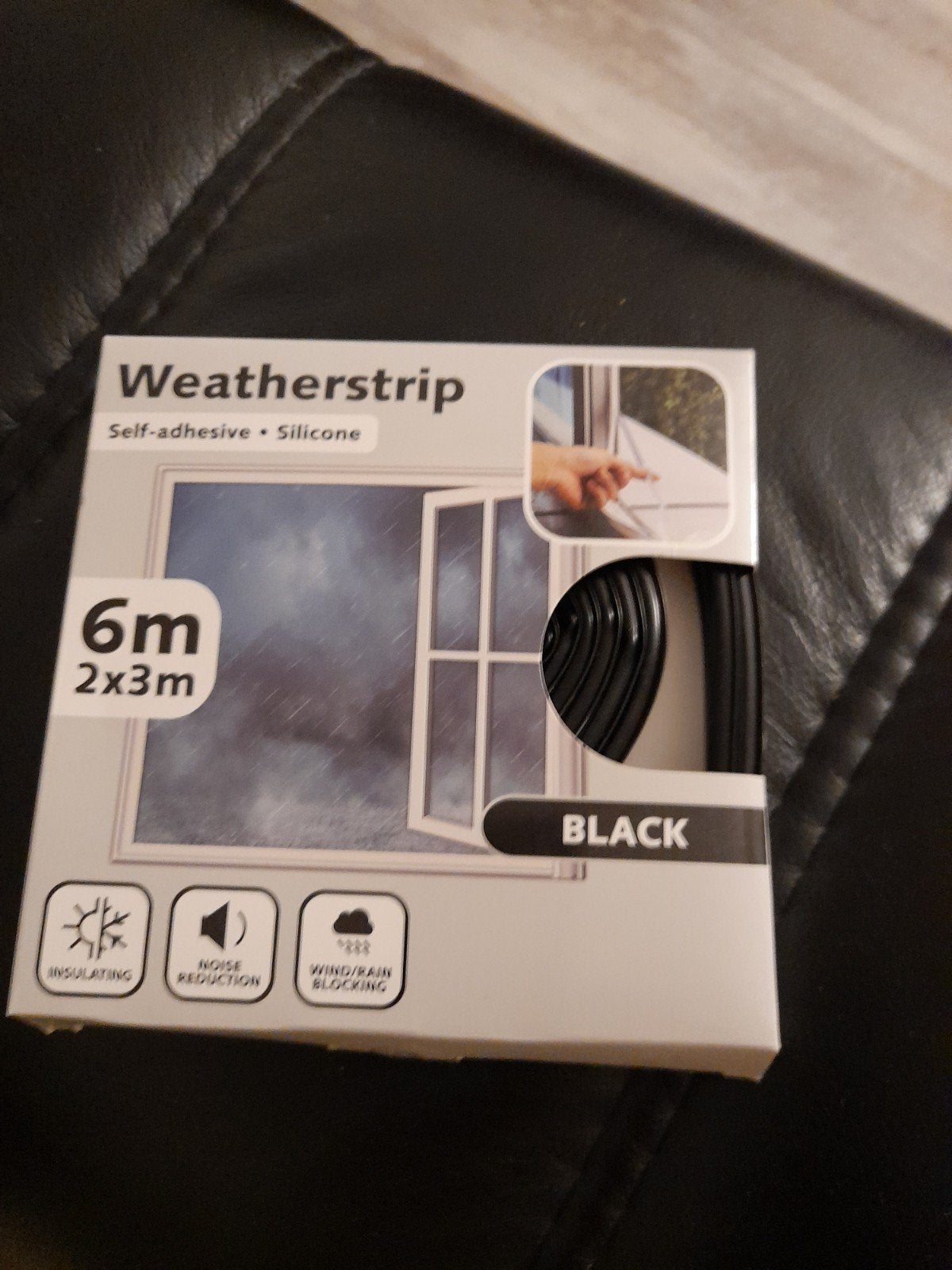 Zelfklevende siliconen tochtstrip - 6m zwart, Ophalen of Verzenden