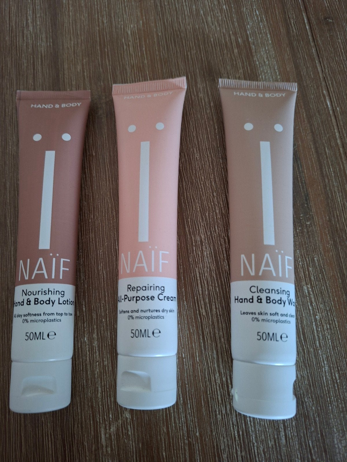 NAÏF Hand & Body Set: Lotion, Crème, Wash (50ml), Ophalen, Nieuw, Bodylotion, Crème of Olie