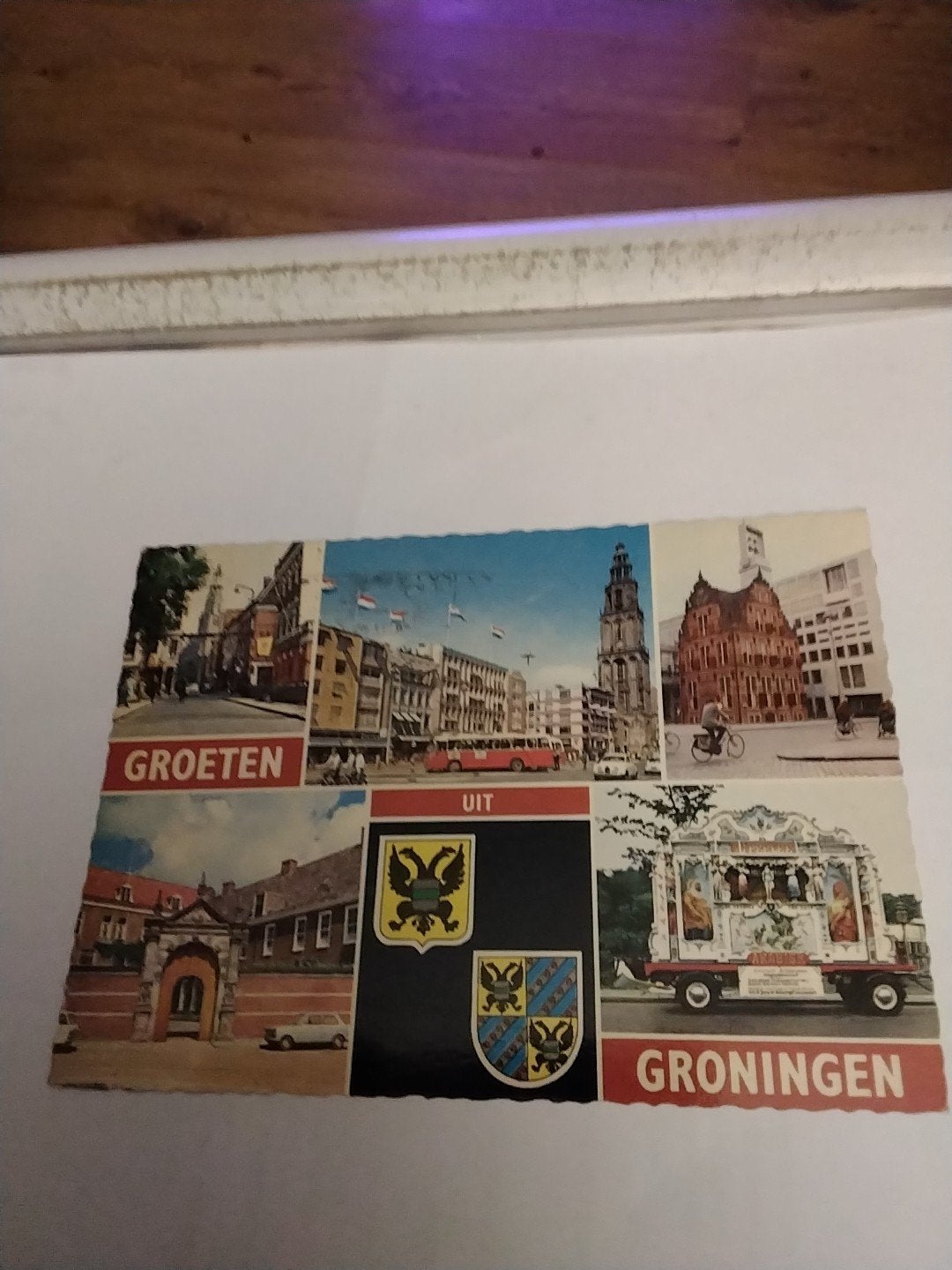 Oude ansichtkaart Groeten uit Groningen (Gelopen), Ophalen of Verzenden, 1960 tot 1980, Gelopen, Groningen