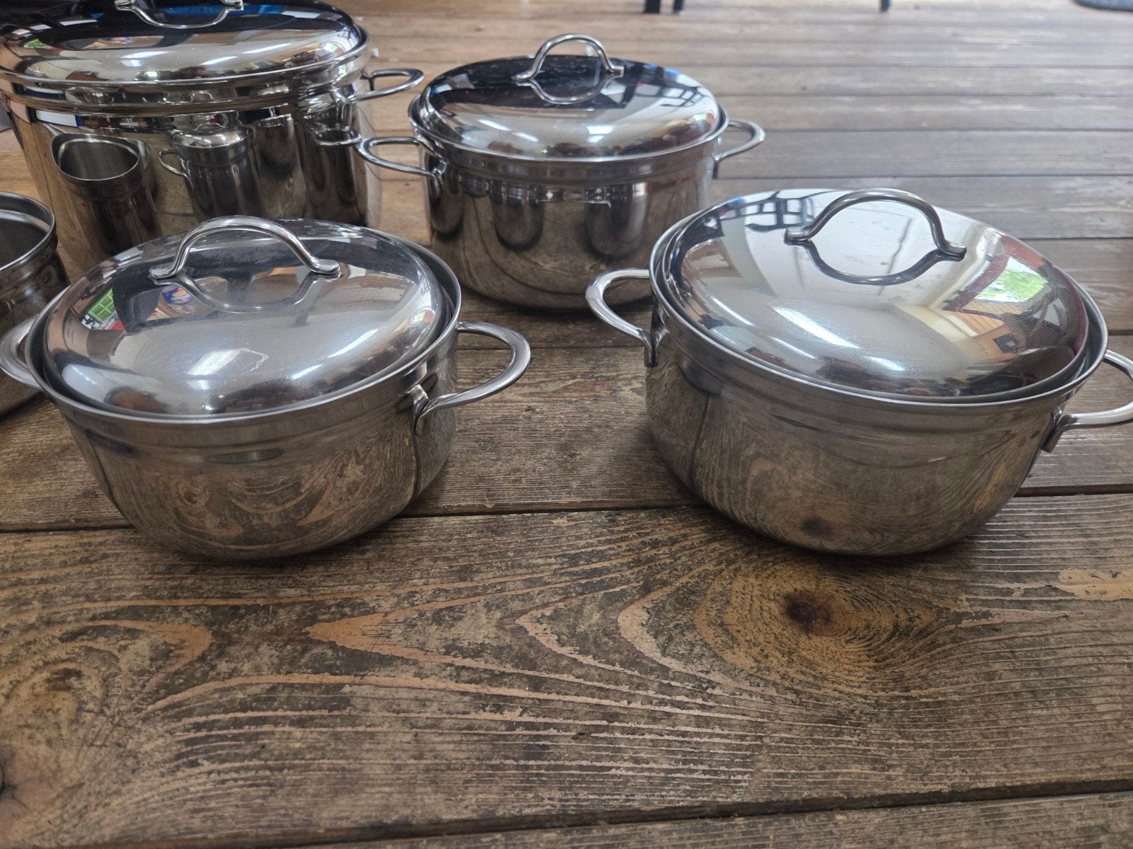 BK pannenset RVS 7 delig, Ophalen of Verzenden, Zo goed als nieuw, Rvs, Pannenset