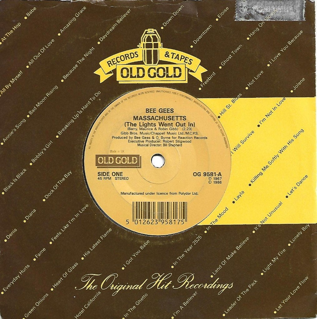 Bee Gees: Massachusetts / New York mining disaster 1941, Beschermende buitenhoes, Ophalen of Verzenden, Zo goed als nieuw, Pop
