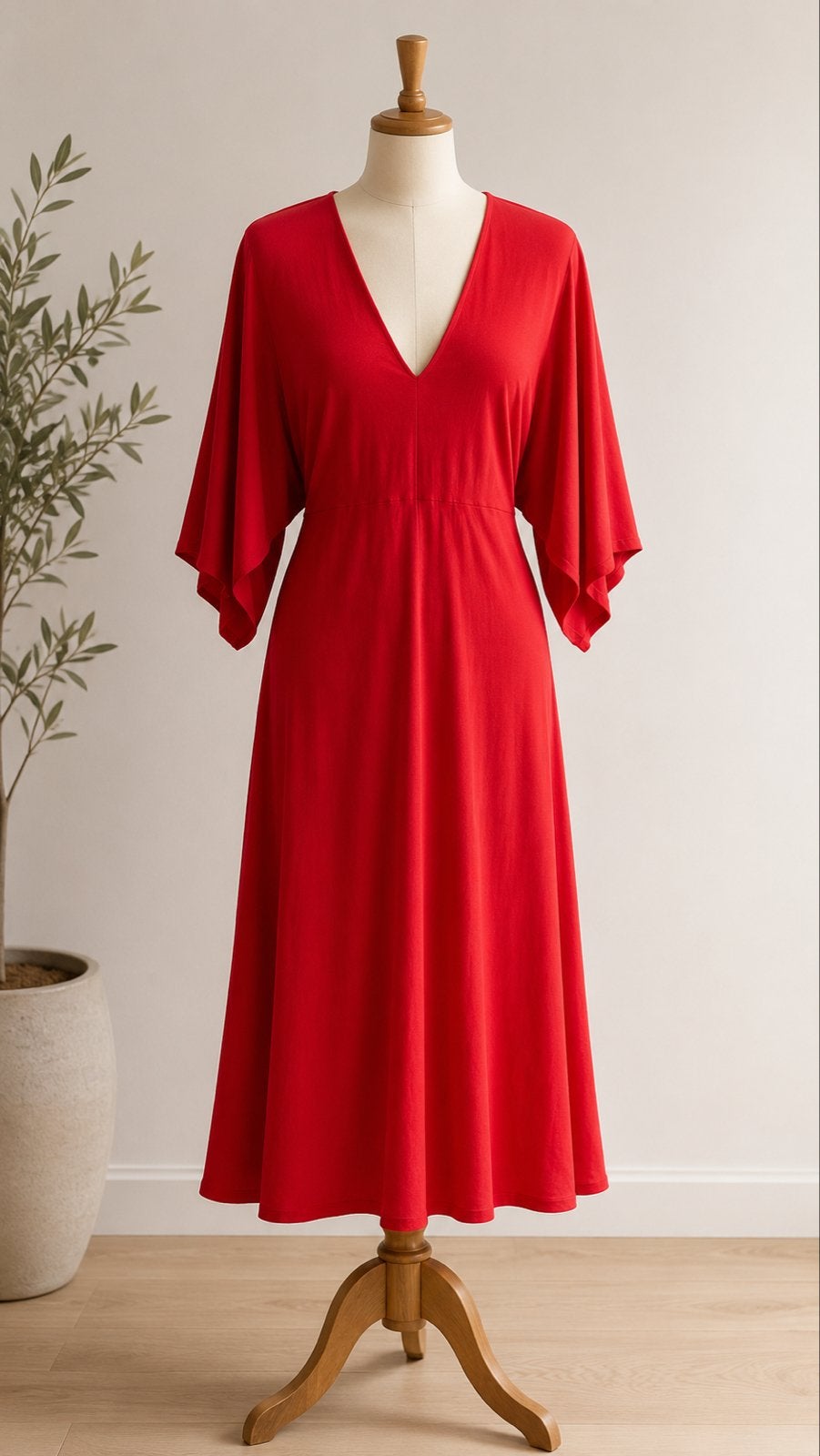 Zara jurk met wijde mouwen - Rood, Maat 38/40 (M), Nieuw, Ophalen of Verzenden, Rood