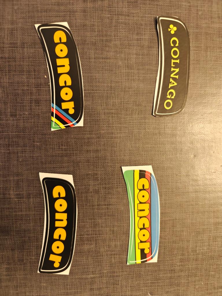 Nieuwe concor/ colnago stickers voor concor zadel, Ophalen of Verzenden, Nieuw, Overige typen