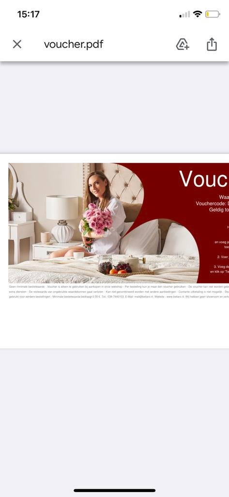 Voucher beliani twv €228, Tickets en Kaartjes, Eén persoon, Cadeaubon