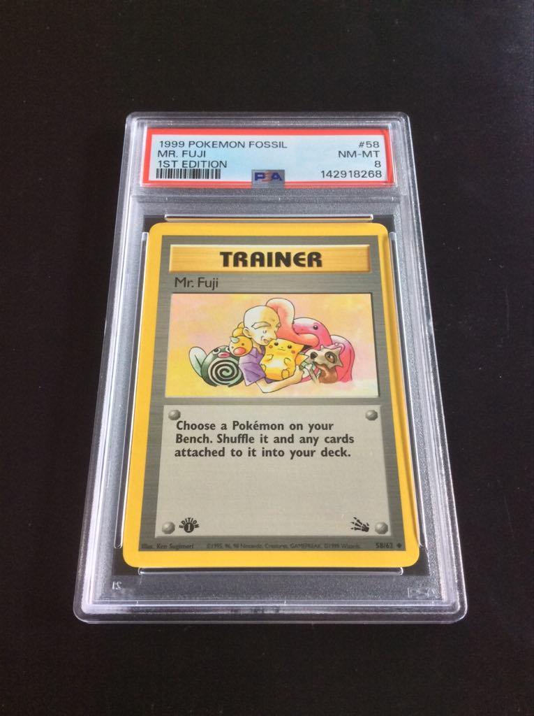 Mr. Fuji, 1st Edition - Base set Fossil - Pokémonkaart, Ophalen of Verzenden, Zo goed als nieuw, Losse kaart