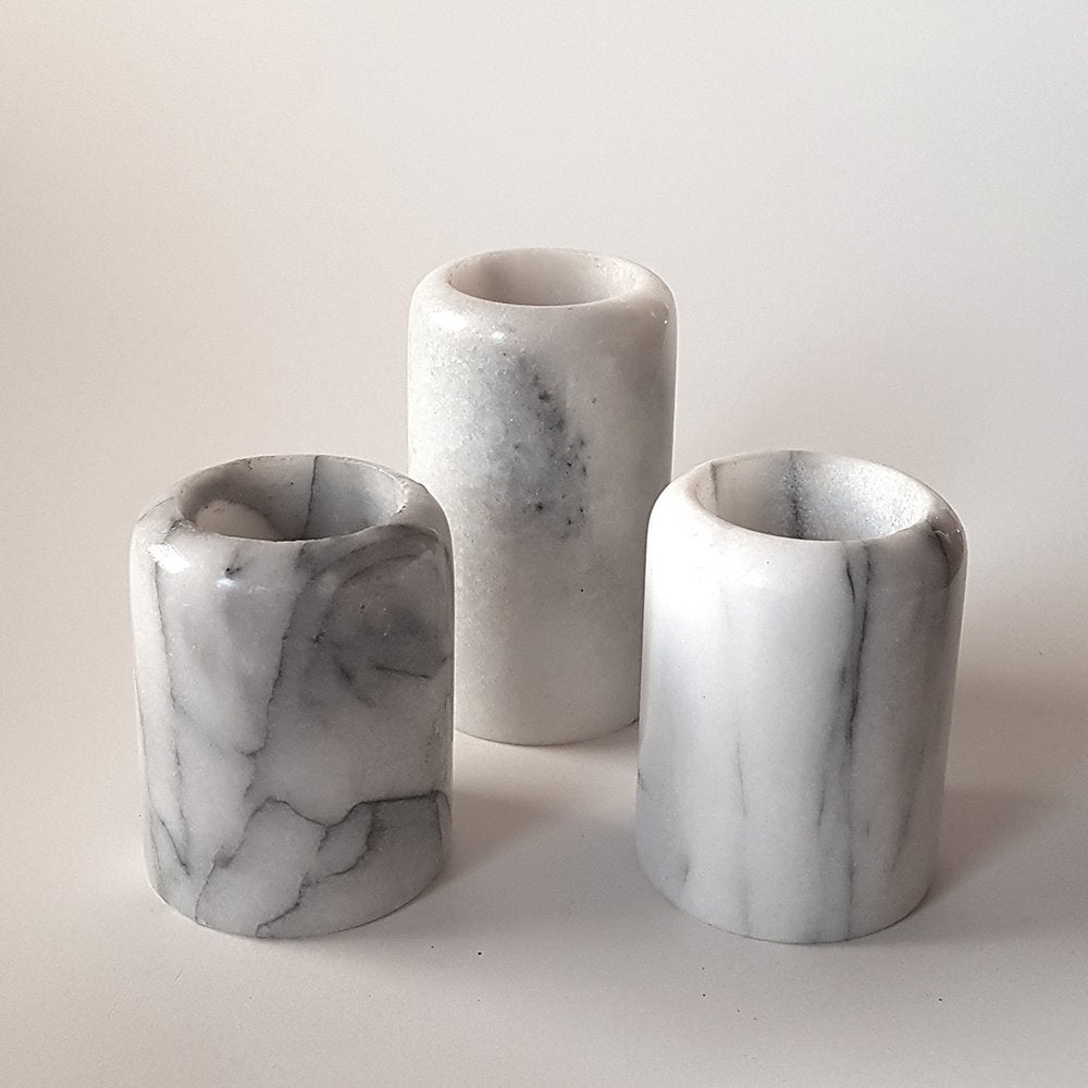 Set Marmeren Waxinelichthouders, Huis en Inrichting, Woonaccessoires | Kandelaars en Kaarsen, Overige materialen, Gebruikt, -
