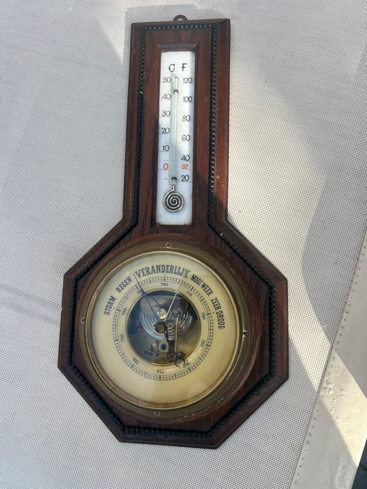 Barometer inclusief kwik thermometer, Ophalen of Verzenden, Gebruikt