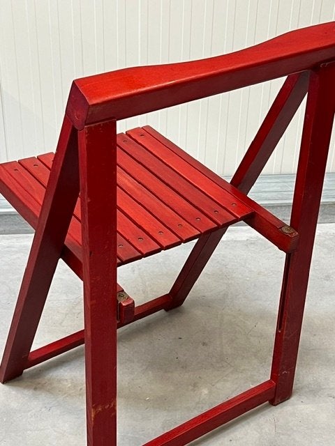 Jaren 70 klapstoel vintage Aldo Jacober stijl retro rood, Gebruikt, ., Vintage, Ophalen of Verzenden